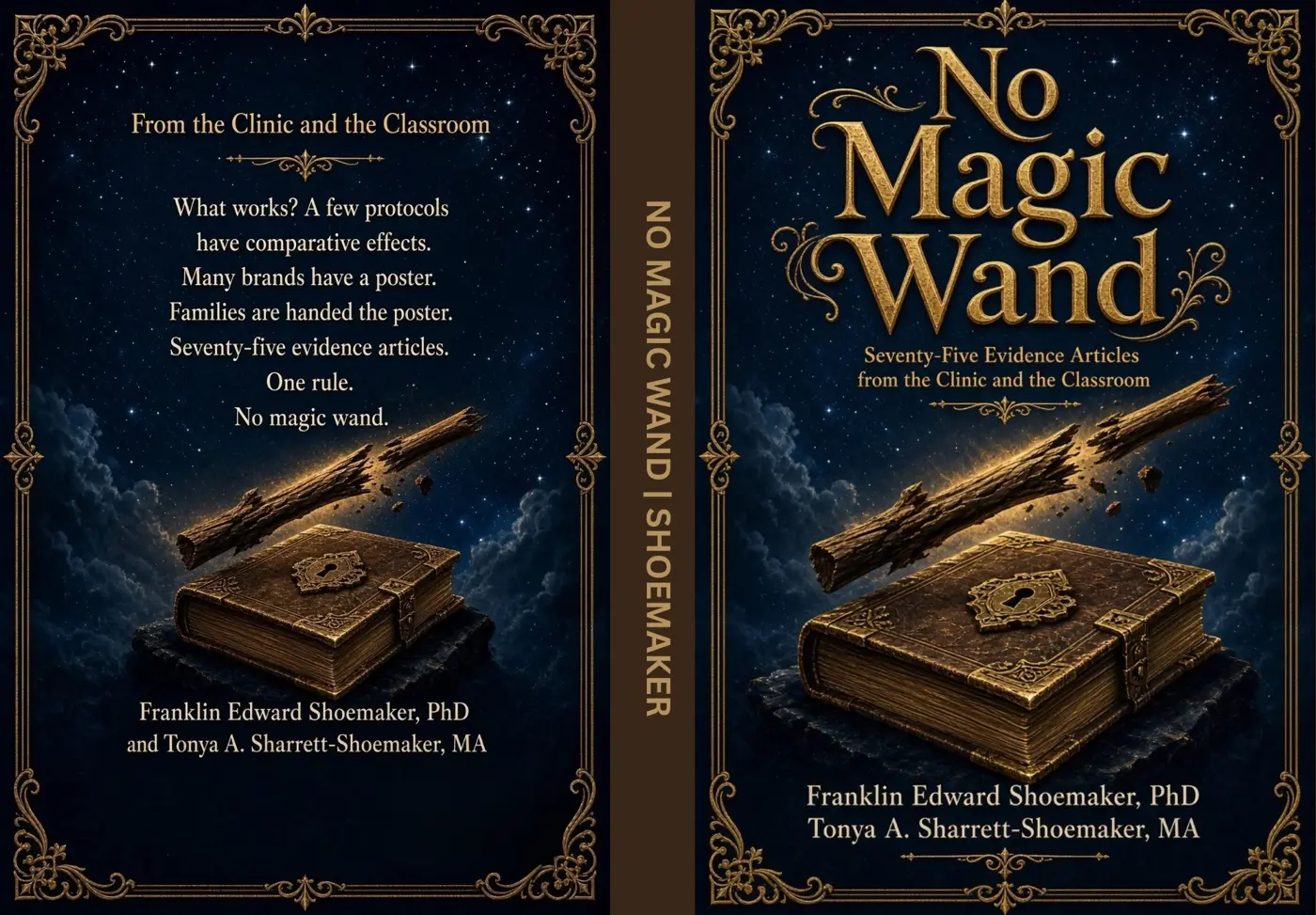Full wraparound cover of No Magic Wand showing back cover, spine, and front cover